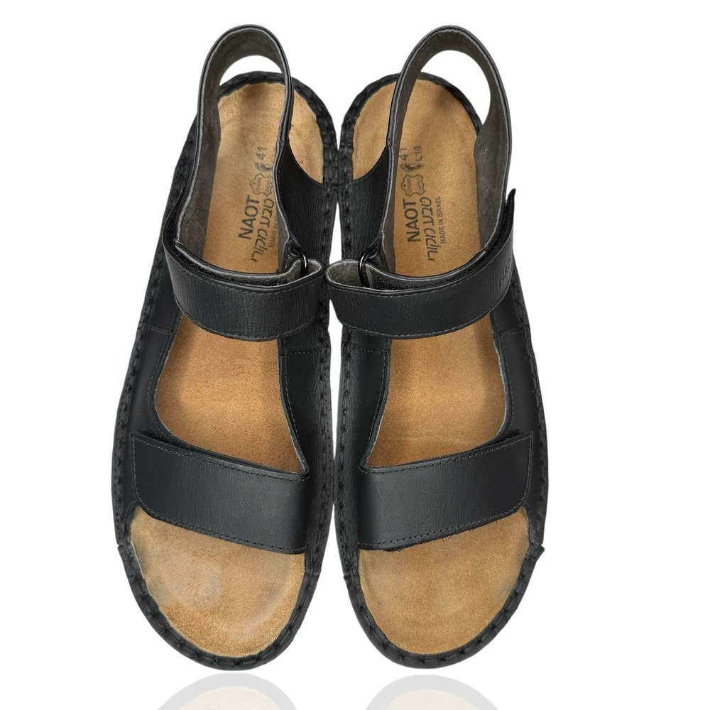 Naot Sandals Womens EU 41 US‎ 10 Karenna Black Leather Open Toe Comfort Casual